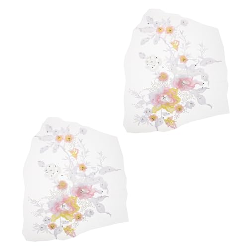 Uonlytech 2 Stück Blumenstickerei Applikationen Gestickte Patches für Diy Nähbedarf für Kleidungsstücke und Bastelprojekte von Uonlytech