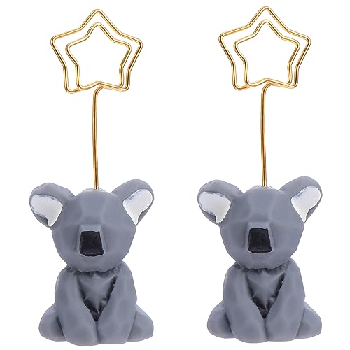 Uonlytech 2 Stück Cartoon Zettelhalter Kreative Geometrische Tier Memo Clips für Schreibtischdekoration Karten und Foto Handgefertigte und Lebensnahe Designs von Uonlytech