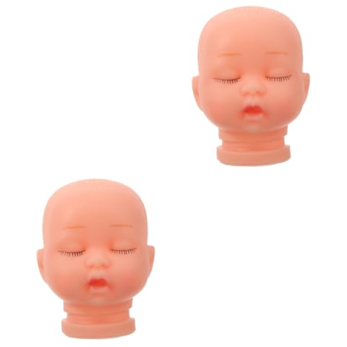 Uonlytech 2 Stück DIY Puppenköpfe für Kunsthandwerk Schlafaugen für Puppen und Schlüsselanhänger Langlebige und Süße Miniaturköpfe für Puppenhaus und Bastelprojekte von Uonlytech