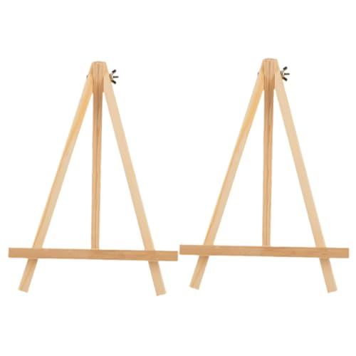 Uonlytech 2 Stück Holz staffelei Mini Tischstaffeleien Faltbar Robust für Kleine Gemälde und Fotos Leichter Holzständer für Kunstwerke Präsentationen und Dekoration Schreibtisch von Uonlytech
