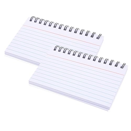 Uonlytech 2 Stück Kleine Notizblöcke Spiralnotizbuch mit Ringen Kompakte Karteikarten Liniert für Notizen Lernen Planung und Tägliche Verwendung für Lehrer von Uonlytech