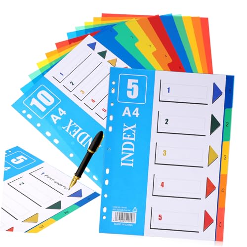 Uonlytech 2 Stück Kunststoff Dokumenten Ordner Trennblätter Farbige Trennstege für Notizbuch und Aktenordner Wasserfest Schmutzabweisend Flexibles Design Leicht und Tragbar Uonlytech 2 Stück Kunststoff Dokumenten Ordner Trennblätter Farbige Trennstege für Notizbuch und Aktenordner Wasserfest Schmutzabweisend Flexibles Design Leicht und Tragbar von Uonlytech