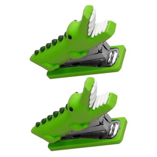 Uonlytech 2 Stück Mini Hefter werkzeug Tier-Hefter- Bürowefter Hefter süß Hefter klein Desktop-Hefter Hefter fürs Büro Netter Hefter Rostfreier Stahl Green von Uonlytech