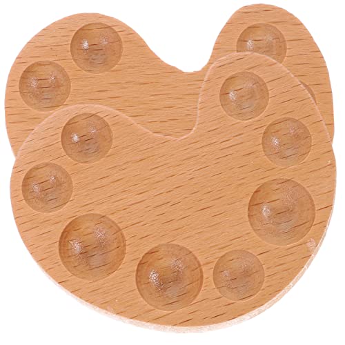 Uonlytech 2 Stück Mini Holzpalette Leichte Aquarell und Ölfarben Mischpalette Buchenholz Kompakt und Handlich für Künstler und DIY Malerei Platzsparend und Vielseitig Einsetzbar von Uonlytech