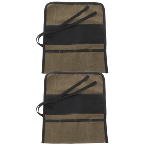 Uonlytech 2 Stück Multifunktionale Werkzeugtasche Rolltasche aus Robustem Canvas Kompakt und Leicht Organizer für Schraubendreher Zangen Schlüssel für Elektriker Tischler von Uonlytech