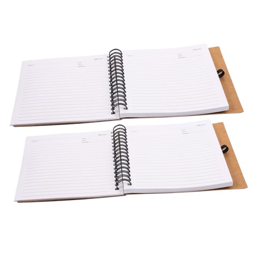 Uonlytech 2 Stück Notizbuch mit Haftnotizen Spiralnotizblock für Schule Büro und Studium Leicht Praktisch Notieren von Ideen und Plänen Kraftpapier Design von Uonlytech