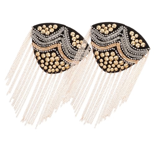 Uonlytech 2 Stück Quaste Kette Schulterklappen Punk Stil Schulterabzeichen mit Nieten für Partys und Bühnenauftritte Auffälliges für Looks Uonlytech 2 Stück Quaste Kette Schulterklappen Punk Stil Schulterabzeichen mit Nieten für Partys und Bühnenauftritte Auffälliges für Looks von Uonlytech