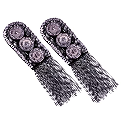 Uonlytech 2 Stück Quasten Schulterepauletten Badge mit Metallverzierung für Kostüm und Uniformdekoration Stilvolle Schulterbretter für Tägliche Outfit Einfach Anzubringen und Praktisch von Uonlytech