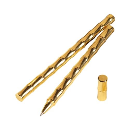 Uonlytech 2 Stück Retro Bambus Knoten Stifte Messing Signatur Kugelschreiber für Studenten und Büro Langlebig und Tragbar für Schule von Uonlytech