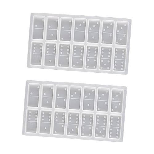 Uonlytech 2 Stück Silikon Domino Formen für Epoxidharz Diy Bastelset für Domino Spiele Leicht und Tragbar Wiederverwendbar für Kreative Projekte und von Uonlytech