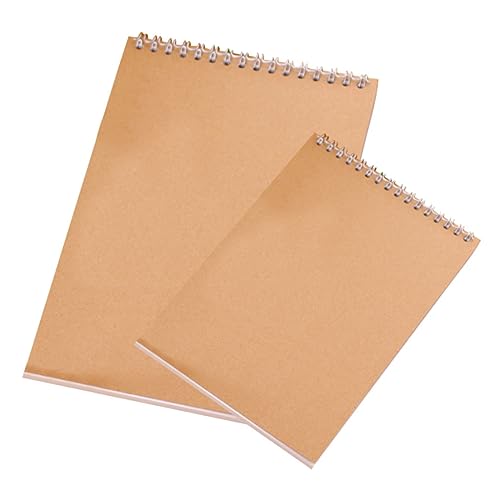 Uonlytech 2 Stück Skizzenbuch und Vintage Blanko Zeichnen Notizbuch mit Spiralbindung Hochwertiges Kraftpapier für Künstler und Studenten für Outdoor Malerei und Kreative Projekte von Uonlytech