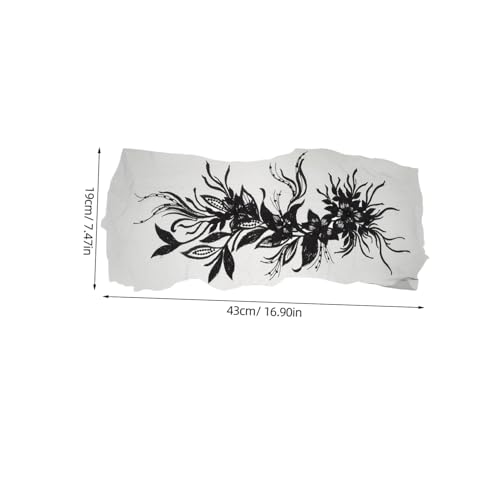 Uonlytech 2 Stück Spitzenabziehbilder Blumenapplikation für Kleid Blumenspitzen -Applikationen Brautapplikation Blumengestickte Spitzenapplikation Stickerei-Blumenapplikation Nylongarn von Uonlytech