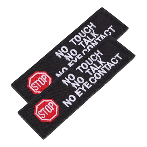 Uonlytech 2 Stück Stoffaufnäher Mit Hund Streicheln Sie Die Flecken Nicht Haustier Ausbildung Service Stichworte Stickerei Patch Schild Black Polyester von Uonlytech