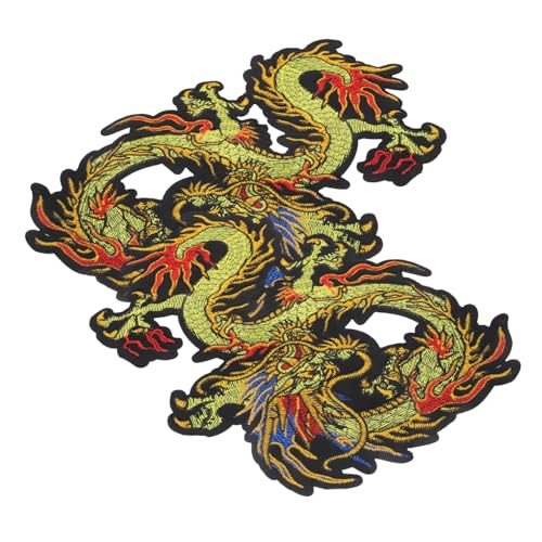 Uonlytech 2 Stück Teiliges Chinesisches Drachen Stickerei Patch zum Aufbügeln oder Aufnähen Langlebig Hautfreundlich Vielseitig für Kleidung Rucksäcke Hüte und Diy Dekorationen von Uonlytech