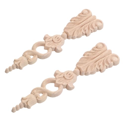 Uonlytech 2 Stück Teiliges Holzapplikationen für Möbel Geschnitzte Blumenmuster Holzornamente Klassische Massivholz Zierleisten für Schrank und Türverzierung Elegante Kunstvolle Dekoration Uonlytech 2 Stück Teiliges Holzapplikationen für Möbel Geschnitzte Blumenmuster Holzornamente Klassische Massivholz Zierleisten für Schrank und Türverzierung Elegante Kunstvolle Dekoration von Uonlytech