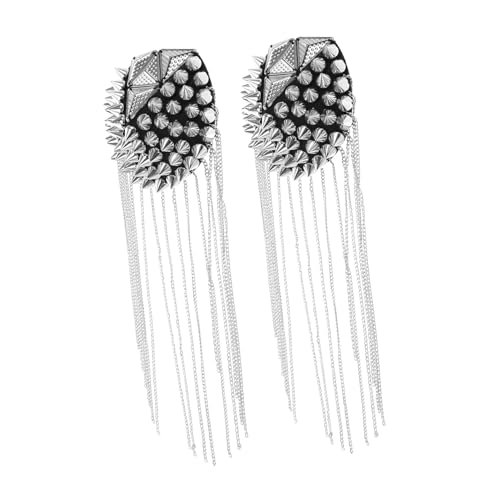 Uonlytech 2 Stück Vintage Quasten Schulterklappen Punk Epauletten mit Nieten Robuste Metall Modeapplikation für Damen und Herren DIY Schulterabzeichen mit Auffälligem Tassel Design Uonlytech 2 Stück Vintage Quasten Schulterklappen Punk Epauletten mit Nieten Robuste Metall Modeapplikation für Damen und Herren DIY Schulterabzeichen mit Auffälligem Tassel Design von Uonlytech