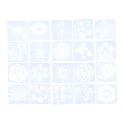 Uonlytech 20 Blatt Blumen Schablonen Diy Blütenmalvorlagen für Kreative Wandgestaltung und Home Decor Wiederverwendbare Malvorlagen für Bastelprojekte für und Feste von Uonlytech