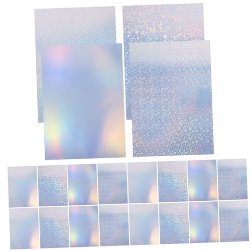 Uonlytech 20 Blatt Selbstklebendes Druckerpapier für Bedruckbare Wasserfestes Hologramm Aufkleberpapier für Tintenstrahl und Laserdrucker Glasbruch Sterne von Uonlytech