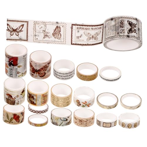 Uonlytech 20 Rollen Vintage Washi Tape Dekorativer DIY Scrapbooking Tape für Projekte Vielseitig Einsetzbar für Notizbücher und Bastelarbeiten Praktisch und Tragbar von Uonlytech