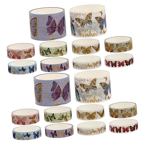 Uonlytech 20 Rollen Washi Tape Dekoratives Klebeband mit Goldprägung Vintage Diy Scrapbooking und Tagebuchbedarf Aquarellmuster für Kreative Projekte Uonlytech 20 Rollen Washi Tape Dekoratives Klebeband mit Goldprägung Vintage Diy Scrapbooking und Tagebuchbedarf Aquarellmuster für Kreative Projekte von Uonlytech