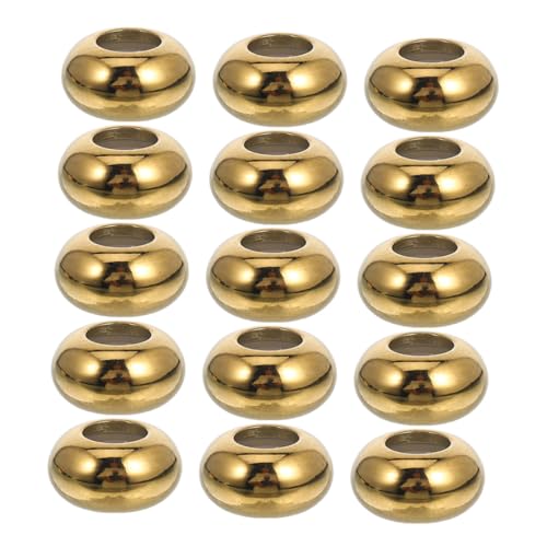 Uonlytech 20 Stück Edelstahl Spacer Perlen mit Gummiring Positionierung für Schmuckherstellung DIY Armbänder Halsketten Bastelperlen Goldfarben von Uonlytech