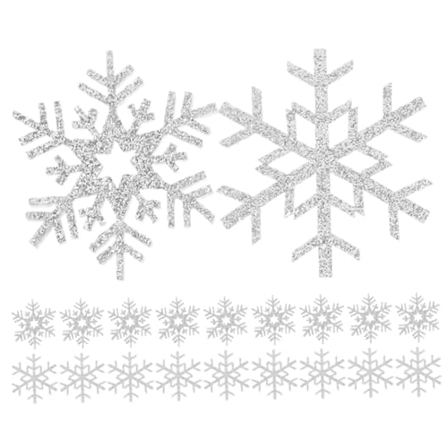 Uonlytech 20 Stück Handgefertigte Materialien für Haaraccessoires Winter Dekoration Patches Applikationen für Kleidung Dekorativ Zubehör Kleideraufnäher Schneeflocken-Patches zum Aufnähen von Uonlytech