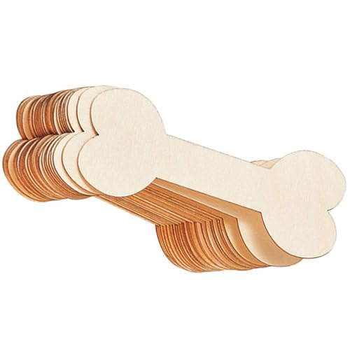Uonlytech 20 Stück Holz Hundeknochen Ausschnitte Unvollendete Holzscheiben für DIY Bastelprojekte und Dekoration Kreative Geschenketiketten Glatte Oberfläche für Malerei und Beschriftung von Uonlytech