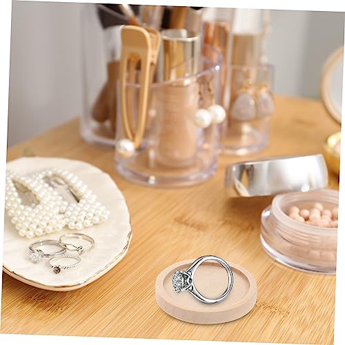 Uonlytech 20 Stück Holz Rund Anhänger Trays Bastel Basis für Schmuckherstellung DIY Lünette Zubehör Khaki Holzperlen Craft Bases für Cabochon Broschen Lapel Pins von Uonlytech