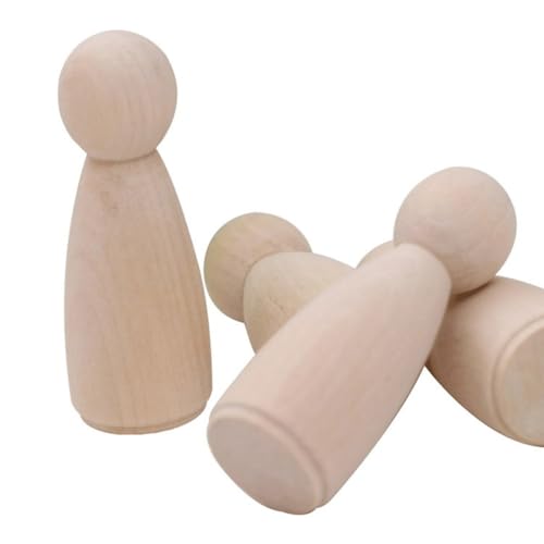 Uonlytech 20 Stück Holz für DIY bastelset basteln für bastel set für holzspielsachen Holzdekor Fingerpuppen Kinderparty Gefälligkeiten Holzpuppen unfertige Puppen Bambus von Uonlytech
