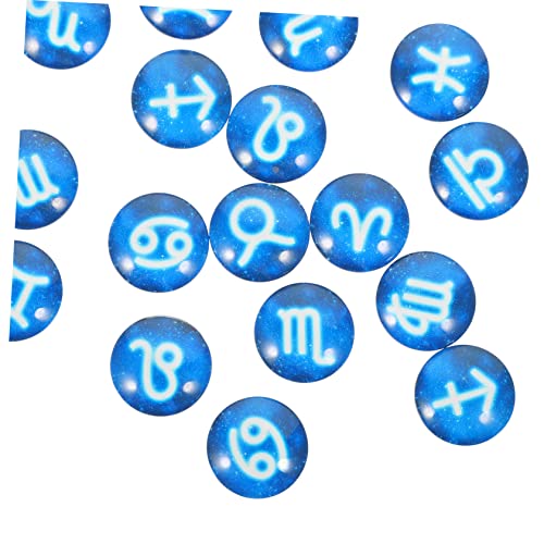 Uonlytech 20 Stück Konstellationsmusterschlüsselkette gewölbter Edelstein ungeschnitten Schmuckzubehör machen Natürlich Schmuckmaterial Wohnung Glaskuppelfliesen Edelstein-Cabochons Blau von Uonlytech