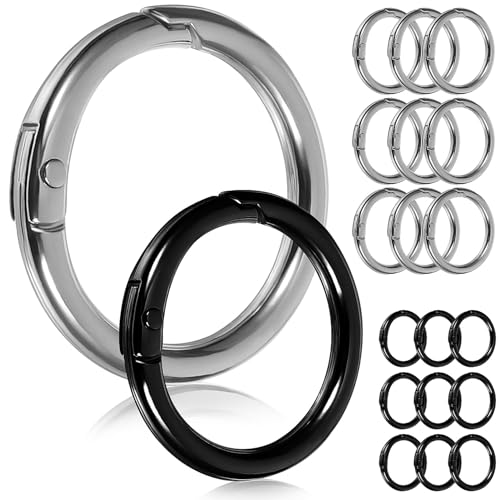 Uonlytech 20 Stück Metall Karabiner Schlüsselanhänger Ringe Silberne Schwarz Robuste Schnappverschlüsse für Taschen Schlüssel und DIY Bastelprojekte Uonlytech 20 Stück Metall Karabiner Schlüsselanhänger Ringe Silberne Schwarz Robuste Schnappverschlüsse für Taschen Schlüssel und DIY Bastelprojekte von Uonlytech