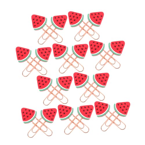 Uonlytech 20 Stück Obst-lesezeichen Kleine Büroklammern Mehrfarbig Büroklammern Aus Obst Dekorative Papierklamme Büroklammern Büro Neuheit Dateiclips Buchleseclips Metall von Uonlytech
