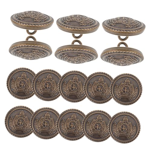 Uonlytech 20 Stück Retro Bronze Lederknöpfe Tasten Knöpfe für Mäntel Zierknöpfe für Kleidung knöpfe selber nähen Knopf für Kleidung Annähen von Knöpfen für Kleidung Metallknöpfe Kupfer von Uonlytech