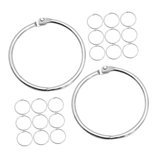 Uonlytech 20 Stück Ringring -Eisenschnalle bunte Buchringe binden Ringbücher Schlüssel Stichworte Tischkalenderringe Bürobuch klingelt Clipringe für Buchringe Metall Silver von Uonlytech