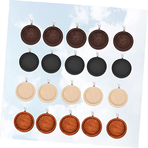 Uonlytech 20 Stück Runde Holz basisplatten mit Rostfreien Stahlaufhängungen DIY Schmuck Anhänger für Ohrringe Halsketten Zubehör Farblich Sortiert Rot Natur Schwarz Langlebig und Tragbar Uonlytech 20 Stück Runde Holz basisplatten mit Rostfreien Stahlaufhängungen DIY Schmuck Anhänger für Ohrringe Halsketten Zubehör Farblich Sortiert Rot Natur Schwarz Langlebig und Tragbar von Uonlytech