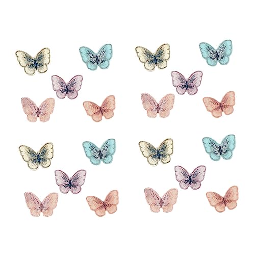 Uonlytech 20 Stück Schmetterlings Aufnäher Bunte Stickerei Patches für Kleidung und Diy Handwerk Dekorative Applikationen für Haarschmuck und Kreative Nähprojekte von Uonlytech