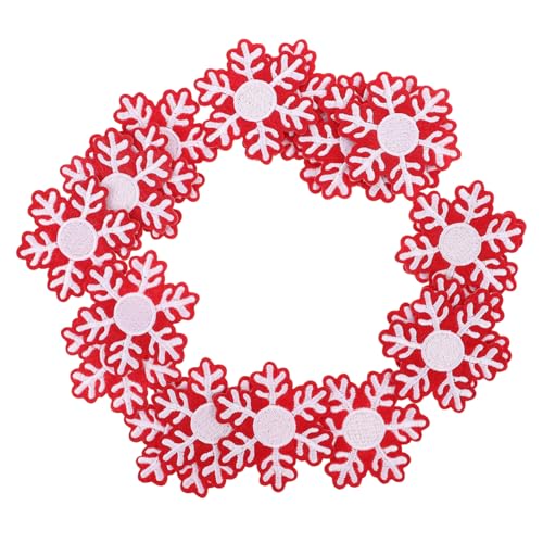 Uonlytech 20 Stück Schneefleck Schneeflocken-applikation Flicken Zum Aufbügeln Im Winter Schneeflocken-aufnäher Für Kleidung Weihnachtsstickerei-stoffaufkleber Schneeflockenflecken Stickgarn von Uonlytech