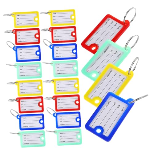 Uonlytech 20 Stück Tag -schlüsselbund Kennzeichnungsetiketten Plastiketiketten Schlüsselanhänger Mit Ring Nummernschilder Für Kleiderbügel Schlüsselanhänger Mit Etiketten Schlüsselkette Pp von Uonlytech