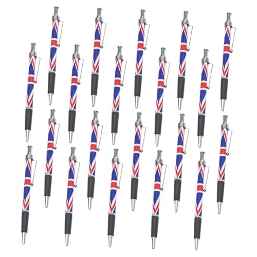 Uonlytech 20 Stück Teiliges Britischer Flaggen Kugelschreiber mit Schwarzer Komfortabler Griff Glattes Schreiben Patriotisches Design für Büro Schule und Zuhause von Uonlytech