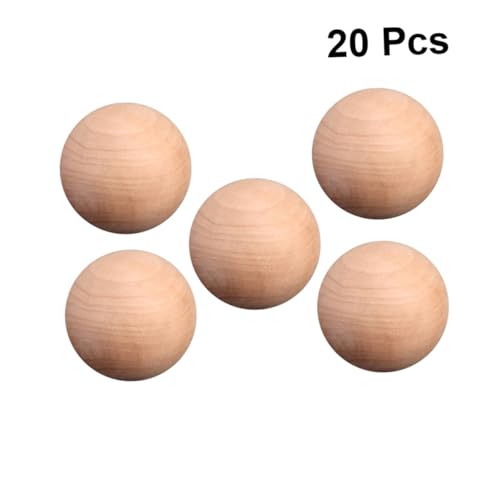 Uonlytech 20 Stück Teiliges Durchmesser Unbemalte Holzkugeln Massivem Holz Glatte Oberfläche Diy Bastelzubehör für Schmuck Dekoration und Kinderprojekte Naturbelassen Umweltfreundlich von Uonlytech