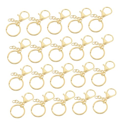 Uonlytech 20 Stück Teiliges Kleine Metall lobster karabinerhaken mit Kette Stabile Eisen clips mit Sicherem Verschluss für DIY Schlüsselanhänger Schmuck und Taschenzubehör Vielseitig von Uonlytech