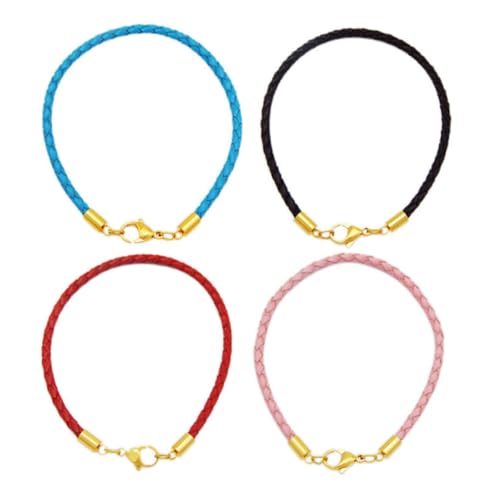 Uonlytech 20 Stück Teiliges Lederband Verschluss mit Loch Langlebiger Lobster Karabiner für Schmuckherstellung Vielseitiger Schnur und Armbandverschluss in Elegantem von Uonlytech