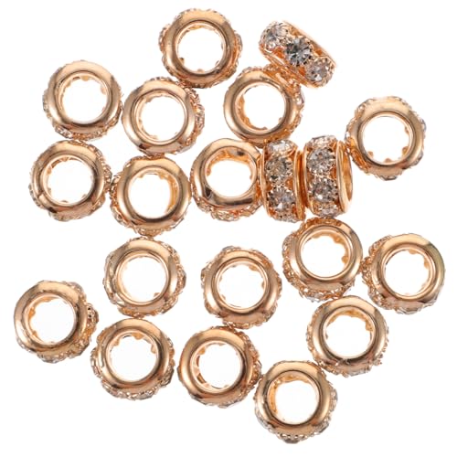 Uonlytech 20 Stück Teiliges Rondelle Spacer Perlen aus Kupfer mit Strass DIY Schmuckherstellung Zubehör für Armbänder Glatte Oberfläche Leicht Langlebig für Bastelprojekte und Perlenketten Uonlytech 20 Stück Teiliges Rondelle Spacer Perlen aus Kupfer mit Strass DIY Schmuckherstellung Zubehör für Armbänder Glatte Oberfläche Leicht Langlebig für Bastelprojekte und Perlenketten von Uonlytech