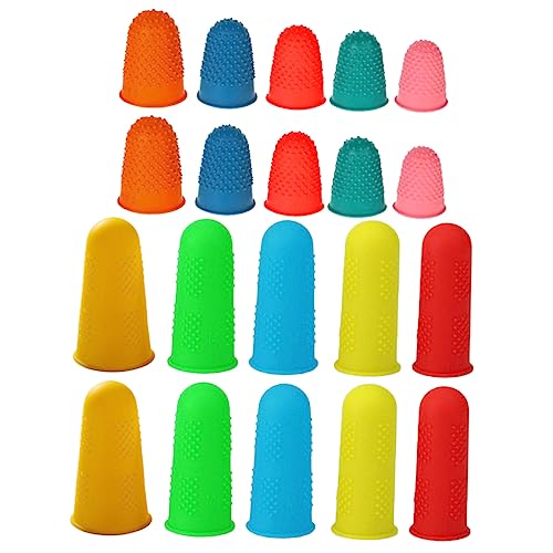 Uonlytech 20 Stück Teiliges Silikonbeschichteter Fingerschutz Rutschfest Verschleißfest Elastisch Vielseitig Einsetzbar Passend für Fingergrößen Flexibler Schutz für Alltag und Handwerk von Uonlytech