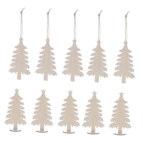 Uonlytech 20 Stück Teiliges Unvollendete Holz Weihnachtsbaum Anhänger mit Schnur und Sockel Robuste Holzscheiben DIY zum Bemalen Rustikale Baumförmige Holz-dekoration für Hängende und Uonlytech 20 Stück Teiliges Unvollendete Holz Weihnachtsbaum Anhänger mit Schnur und Sockel Robuste Holzscheiben DIY zum Bemalen Rustikale Baumförmige Holz-dekoration für Hängende und von Uonlytech