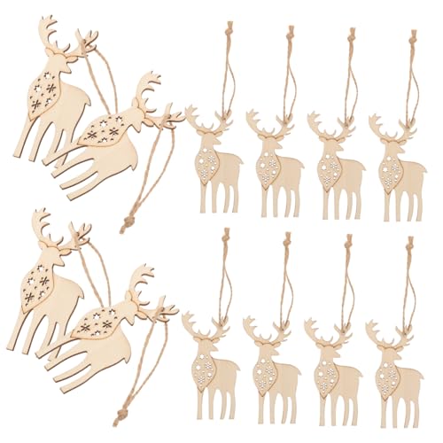 Uonlytech 20 Stück Teiliges Unvollendete Holzanhänger Elchförmige Bastelornamente mit Aufhängeloch Natürliche Holzscheiben für DIY Weihnachtsbaumdekoration Robust und Langlebig für Uonlytech 20 Stück Teiliges Unvollendete Holzanhänger Elchförmige Bastelornamente mit Aufhängeloch Natürliche Holzscheiben für DIY Weihnachtsbaumdekoration Robust und Langlebig für von Uonlytech