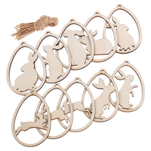 Uonlytech 20 Stück Unbemalte Holzschnitt Osterhasen für DIY Bastelprojekte Kreative Holzfiguren für Osterdekoration Bastelset für Familie von Uonlytech