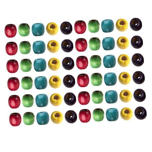 Uonlytech 200 Stück Bunte Holzperlen für Dreadlocks und Zöpfe Haarschmuck Zubehör Holz für Diy Frisuren für Partys Hochzeiten und Kreative Styles von Uonlytech