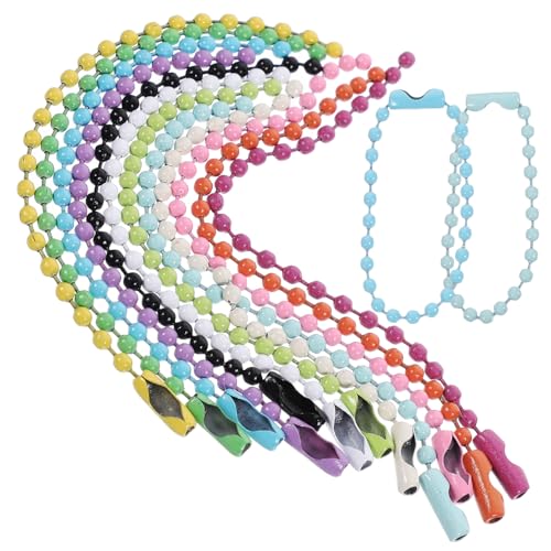 Uonlytech 200 Stück Bunte Kugelketten Metall Ball Roller Chains DIY Schmuck Anhänger Schlüsselanhänger Hängeketten Vielseitig Dekorativ für Taschen Kleidung Tags von Uonlytech