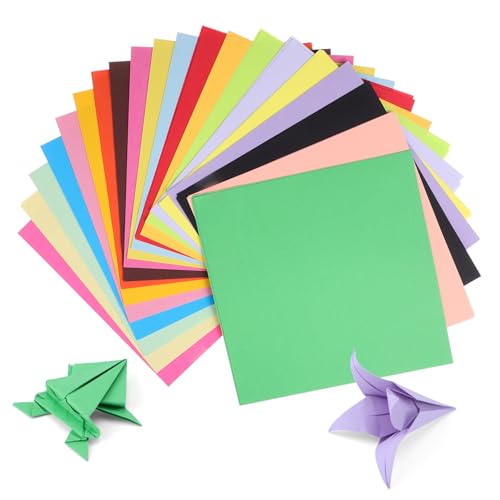 Uonlytech 200 Stück Buntes Origami Bunte Origami-papiere Quadratisches Papier Origamipapier 8x8 Farbiger Karton Origami-papier in Verschiedenen Farben Farbiges Kartonpapier Zellstoff von Uonlytech